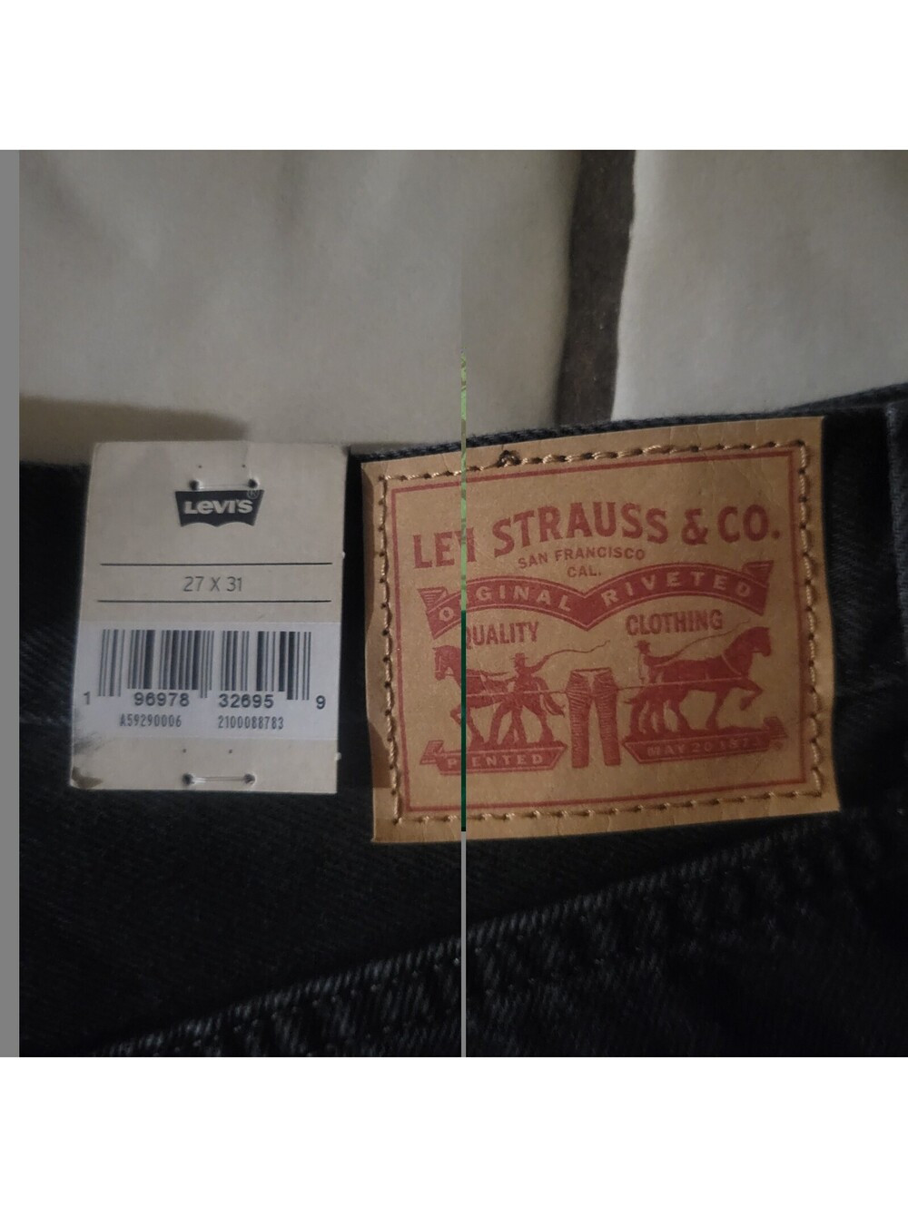 Levi's '94 Baggy Wide Leg Mid Rise Jeans Black NWT - Size 27/31 - Picture 8 of 9